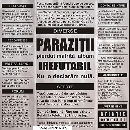 parazitii --- irefutabil parazitii